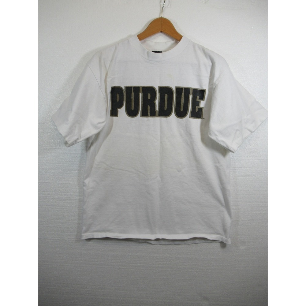 Vintage 90s Purdue University T-shirt Men Large Nemesis Superweight Crewneck